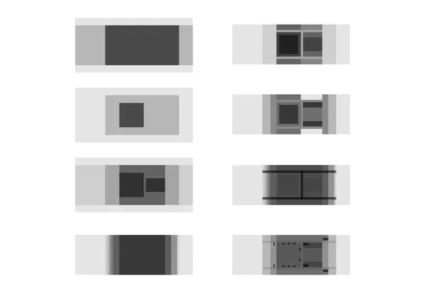 Palazzo dei Congressi. Left to right: footprint, public to private, shell, service, geometries, passage, gradient, circulation