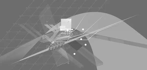 Worm’s-eye axonometric with sectional explosion of Site A.