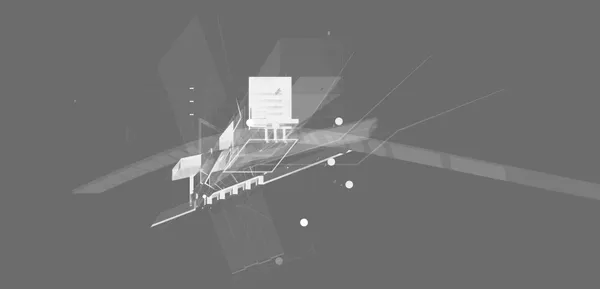 Worm’s-eye axonometric with sectional explosion of Site A.