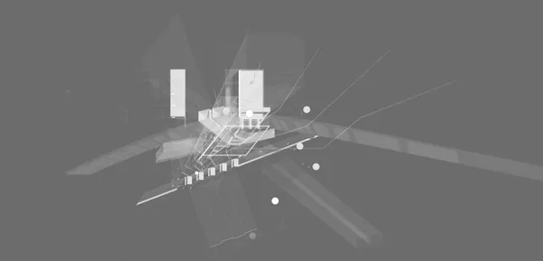 Worm’s-eye axonometric with sectional explosion of Site A.